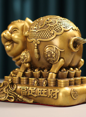 铜猪摆件招财福猪富足旺财