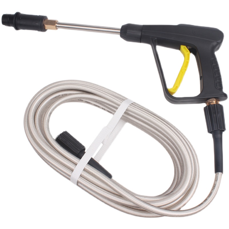 家用洗车机高压管软管子清洗机防爆管带水枪不锈钢长枪喷枪头套装 - 图3