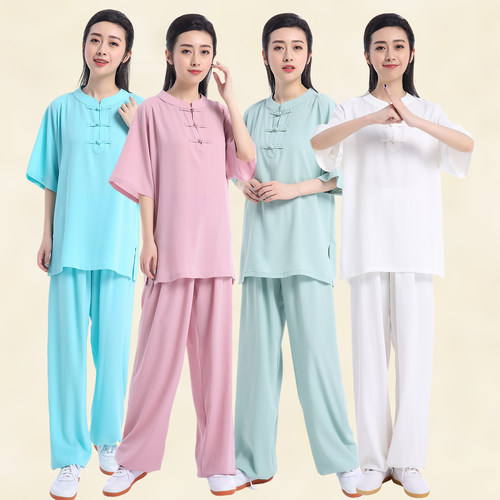 劲武太极服团购定制logo队服队标太极拳八段锦武术表演服女款套装 - 图3