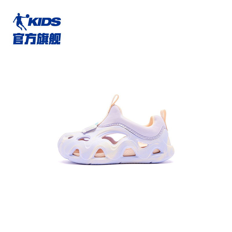 中国乔丹儿童凉鞋2024夏季款软底镂空防滑小童洞洞鞋女童沙滩鞋子-图3