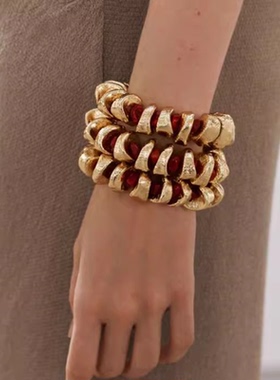 不规则金属拼接碎石项链