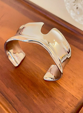 液态不规则金属开口手镯欧美夸张手环