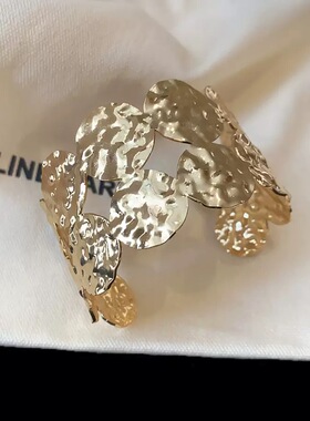 几何圆形金属开口手镯欧美夸张小众冷淡风手环时尚百搭配饰