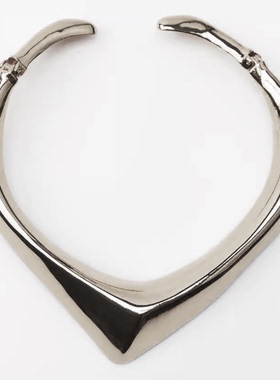 复古重工V字金属项圈锁骨链