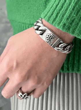 Goodart通用银百搭古巴手链