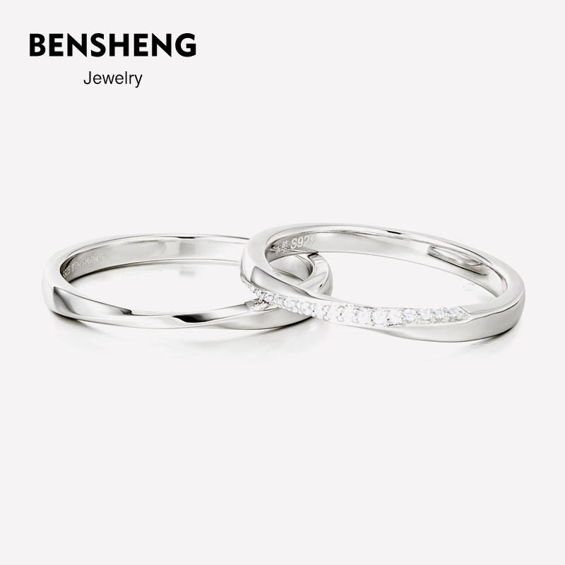 bensheng本笙纯银莫比乌斯环对戒指 本笙戒指/指环