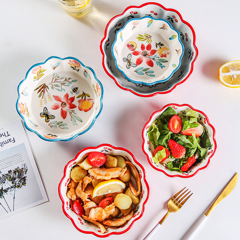 陶瓷樱桃碗创意可爱水果沙拉碗麦片网红餐具家用水果碗早餐麦片碗