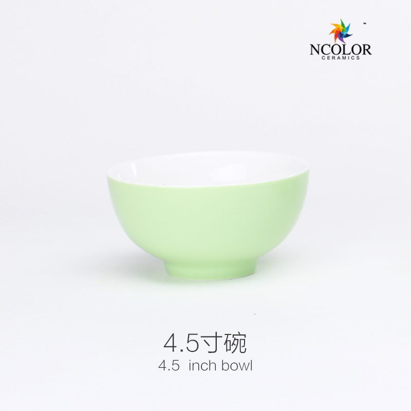 NCOLOR时尚手工陶瓷 新骨瓷 4.5寸碗 饭碗 家用米饭碗 单个装