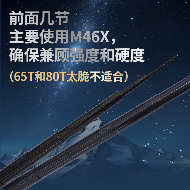 细硬峰冬蕴二代传统钓长竿炮竿80T+65T+M46X+T1100鱼竿草洞打窝竿,淘宝优惠券,粉丝福利购,淘宝优惠卷