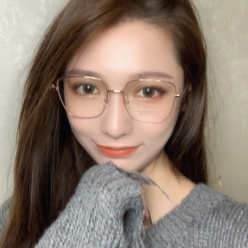 科迪单顿旗舰店纯钛超轻大框近视眼镜女可配有度数韩版潮圆脸显瘦素颜网红款男架0