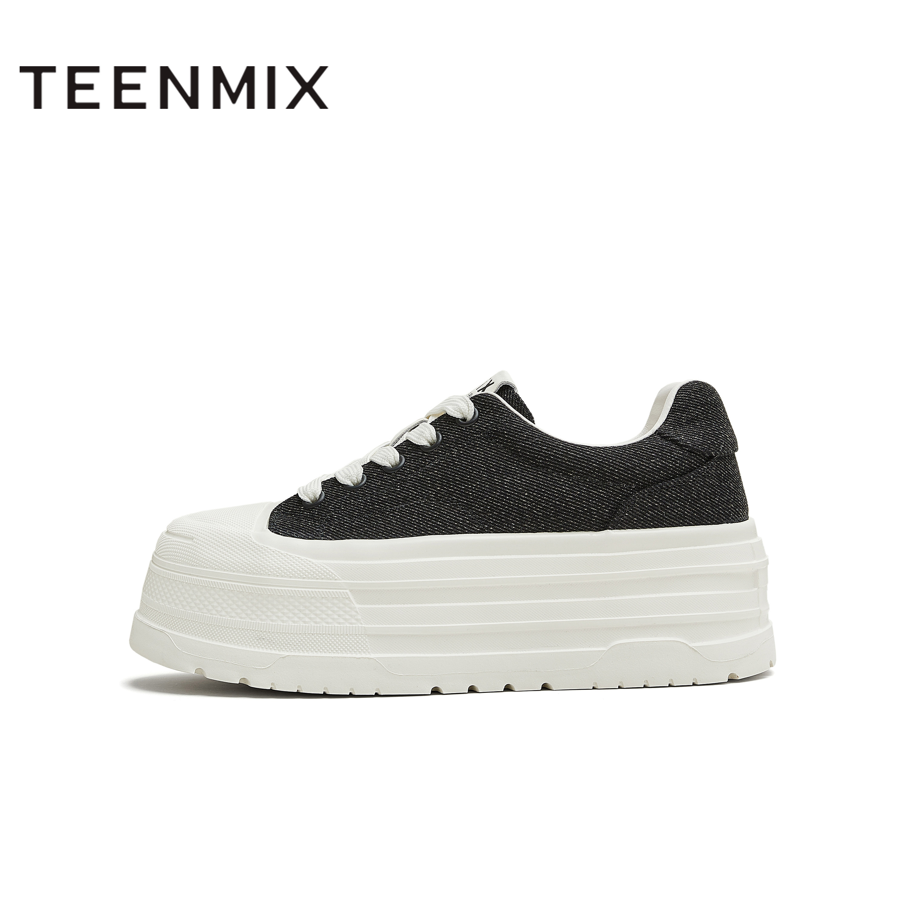 天美意秋新款休闲系带百搭厚底运动鞋外穿女帆布鞋KJ011CM5,淘宝优惠券,粉丝福利购,淘宝优惠卷