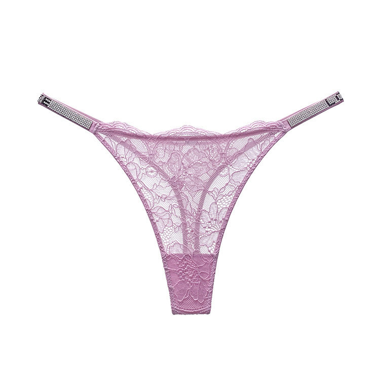 细带水钻欧美纯欲性感法式全蕾丝T裤女士比基尼内裤中低腰丁字裤,淘宝优惠券,粉丝福利购,淘宝优惠卷
