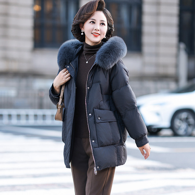 中老年妈妈新款羽绒服中年女装冬季连帽外套贵夫人品牌加厚防寒服,淘宝优惠券,粉丝福利购,淘宝优惠卷