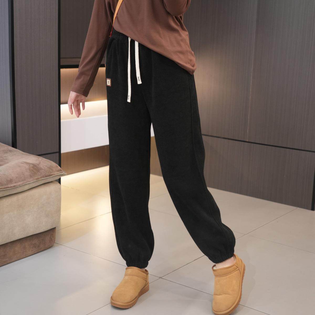 大码百搭宽松松紧腰抽绳运动卫裤冬季胖mm加绒保暖亲肤束脚休闲裤,淘宝优惠券,粉丝福利购,淘宝优惠卷