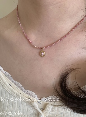 xxyolo女粉色串珠新中式项链