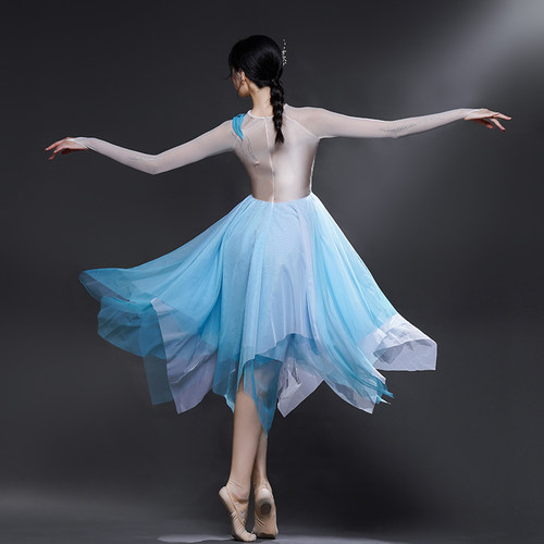 艺考中国舞舞蹈服古典舞飘逸演出服练功服古典舞服装仙气伴舞中裙 - 图3