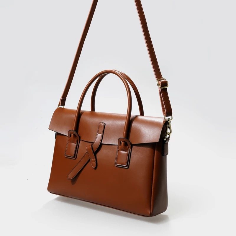 牛皮原创设计商务a4文件电脑公文包 谊婷箱包女士包袋