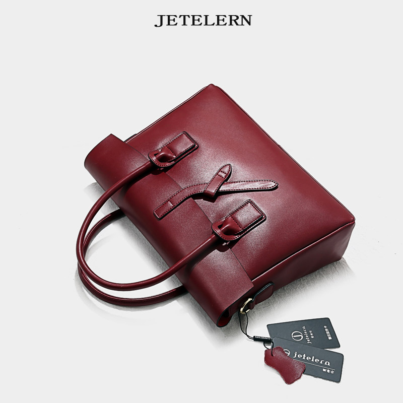 牛皮原创设计商务a4文件电脑公文包 谊婷箱包女士包袋