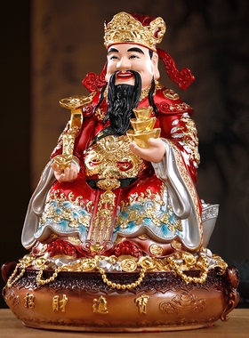 纯铜财神爷摆件家用供奉招财佛像