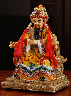 纯铜彩绘五台山五爷佛像招财摆件