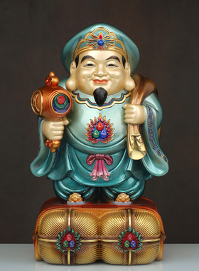 纯铜大黑天财神佛像客厅招财摆件