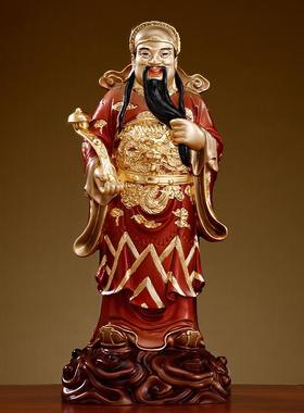 纯铜太古彩福禄寿三星财神爷摆件