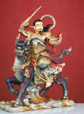 纯铜九天应元雷神普化天尊像摆件