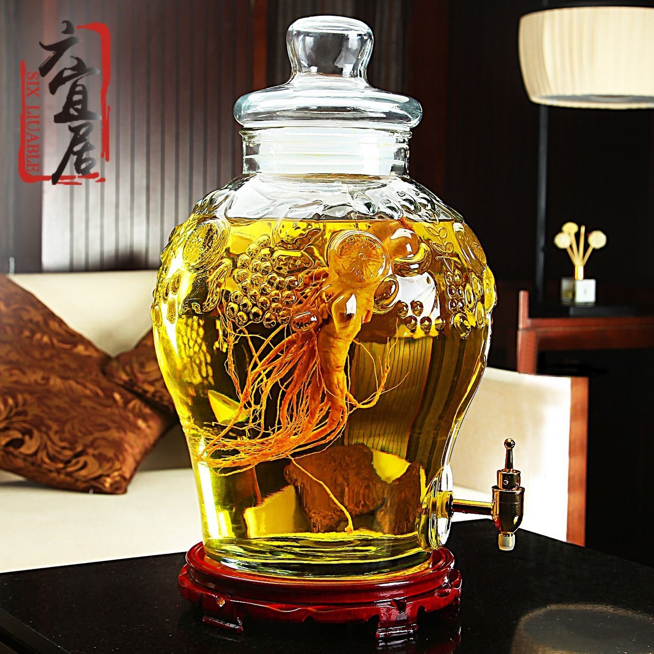 泡酒玻酒璃瓶泡坛子玻璃瓶子20斤放酒的玻头酒璃缸放龙用酒洒家瓶