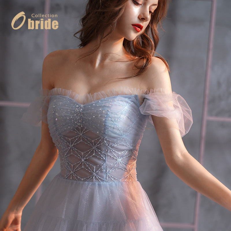 obride[星轨]2020新款一字肩轻婚纱 obride礼服/晚装