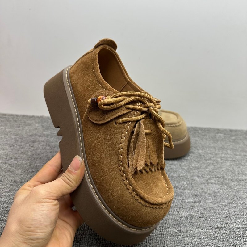 撤柜处理新款牛皮勃肯鞋女百搭流苏厚底轻便小个子增高真皮乐福鞋,淘宝优惠券,粉丝福利购,淘宝优惠卷