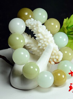 手链天然男女款糖玉烟圆珠宝石