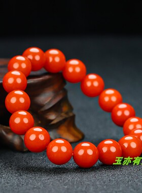 和田玉南红玛瑙手串男女款红玉佛珠手链挂件鸡血石手链手串手饰品