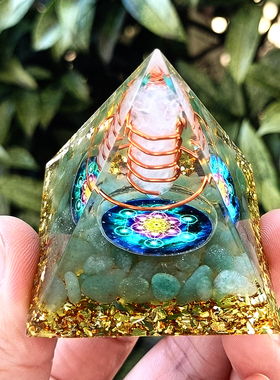 白水晶柱水晶碎石金字塔桌面摆件