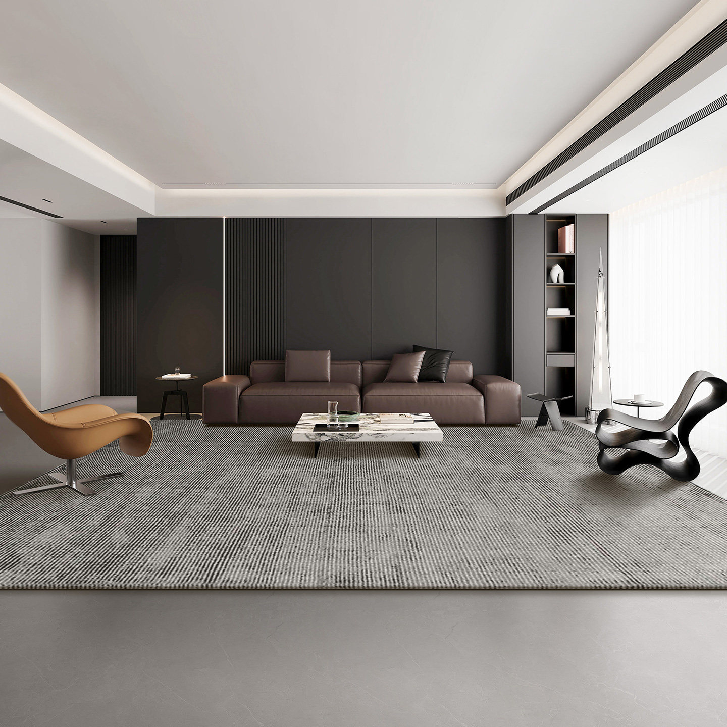 Carpet living room is versatile, modern, simple, light, luxurious and high-end