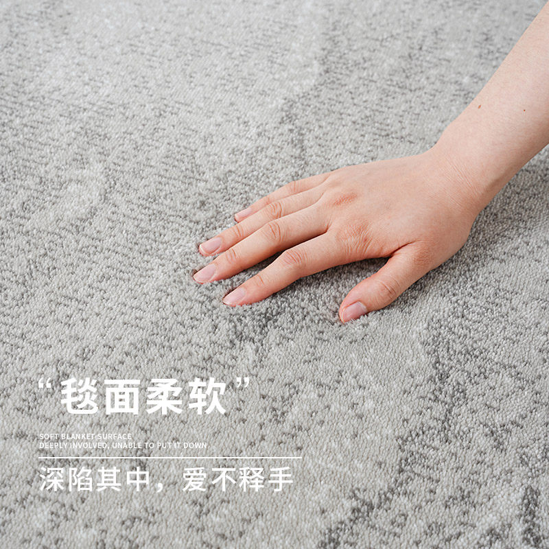 地毯卧室床边毯床尾灰色轻奢高级感家用可坐可睡加厚耐脏静音环保