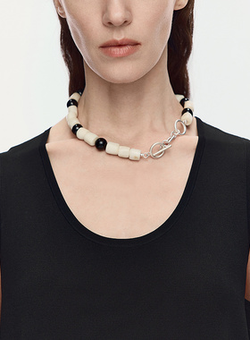 【灵感搭配】AUM噢姆2025年夏季新款新颖设计海竹石黑玛瑙项链女