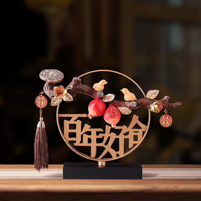 新中式摆件结婚送新人礼物送闺蜜新娘百年好合新婚礼品高档实用