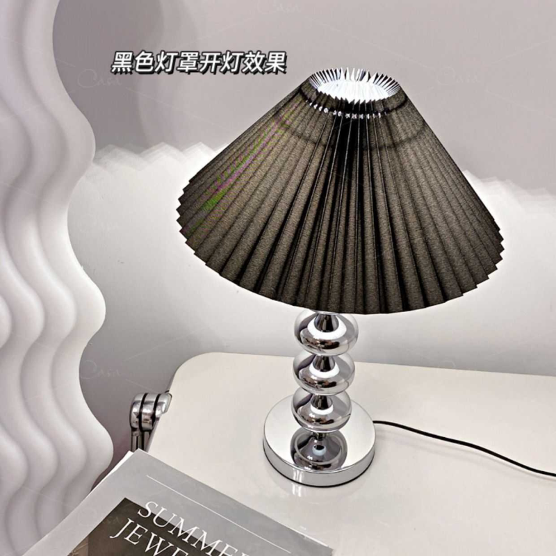 ins北欧百褶氛围卧室床头高级感现代简约送礼装饰小夜灯中古台灯