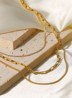 钛钢多层叠戴项链轻奢小众