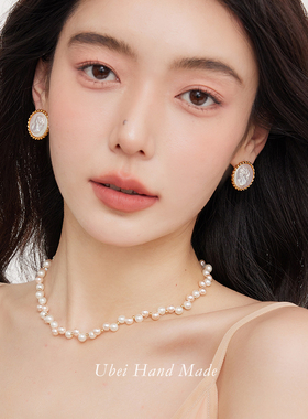 施家珍珠双层编织项链