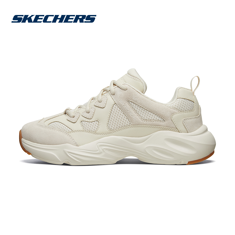 Skechers斯凯奇女鞋增高潮流休闲鞋子拼接情侣鞋透气运动老爹男鞋