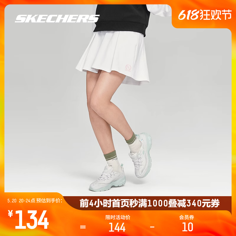 【赵露思同款】Skechers斯凯奇女针织简约运动短裙户外网球高尔夫 - 图0