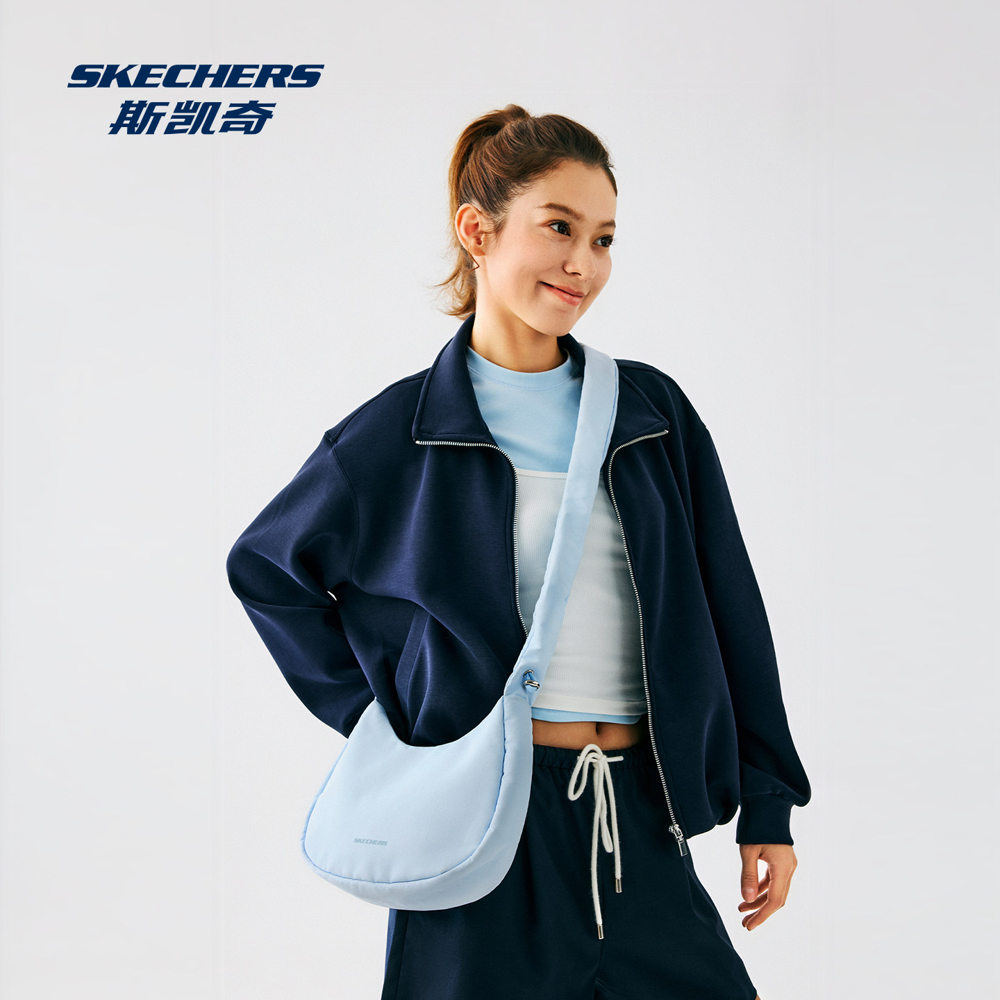 Skechers Adult Underarm Bag Crossbody Shoulder Dual-Purpose Bag Lightweight, Practical, Fashionable Casual Bag, Versatile Commuting Bag