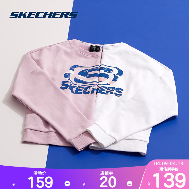 Skechers Colorblock Letter LOGO Loose Pullover Women's Sportswear L419W151