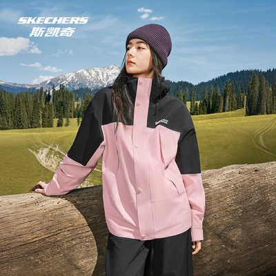斯凯奇户外冲锋衣2025秋冬魔方系列三合一男女款透气专业防水外套