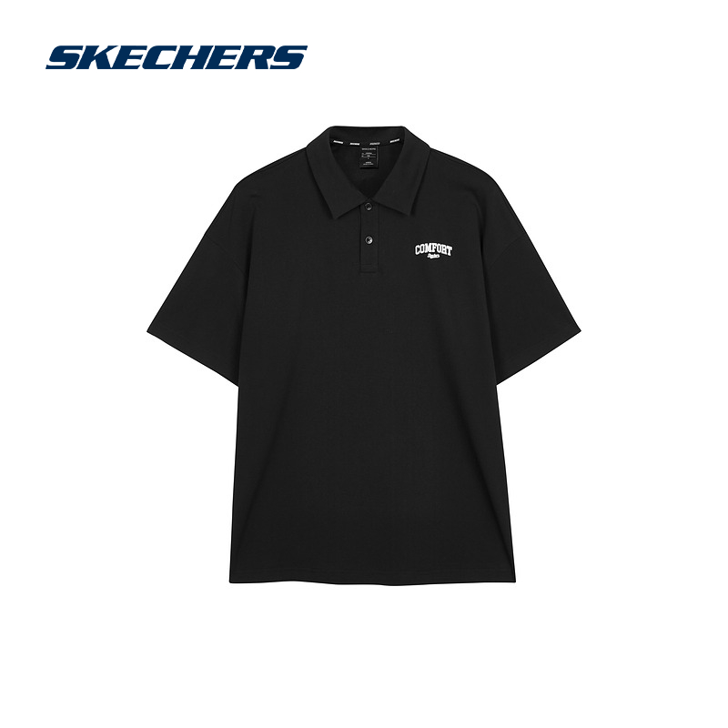 Skechers斯凯奇POLO衫夏季新款男女同款宽松简约短袖休闲通勤上衣 - 图3