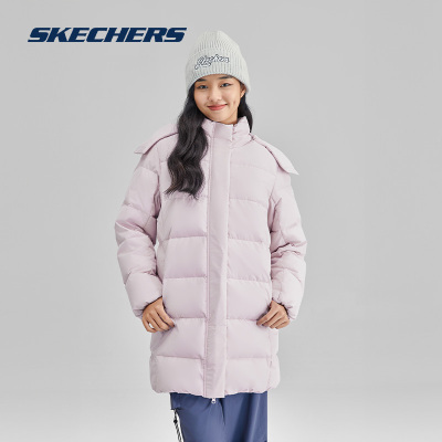 Skechers斯凯奇女中款羽绒外套新款冬季运动防泼水保暖连帽冬装