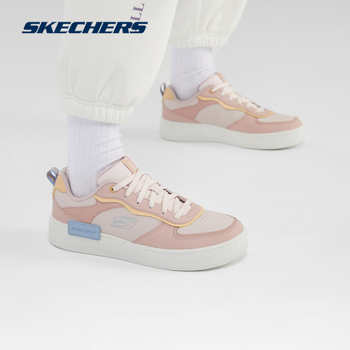 Skechers斯凯奇夏季小白鞋新款女透气复古百搭拼色板鞋休闲运动鞋