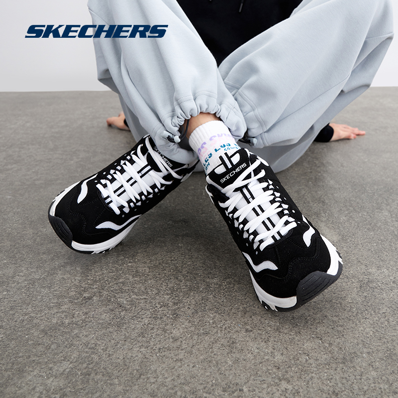 skechers春秋加绒老爹厚底熊猫鞋 skechers运动板鞋/休闲鞋