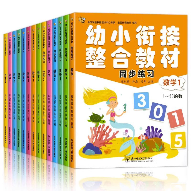 幼小衔接教材全套14册 十10以内加减法天天练习册每日一日一练数学拼音识字凑十法借十法学前班幼儿园大班幼升小升一年级入学准备